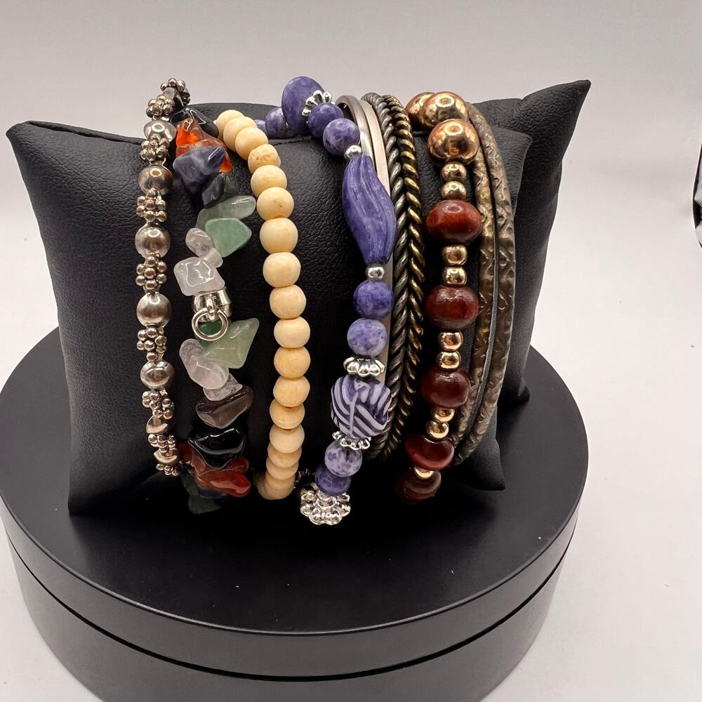 Eclectic Bangle Bracelets 11Pc Stacked Lot